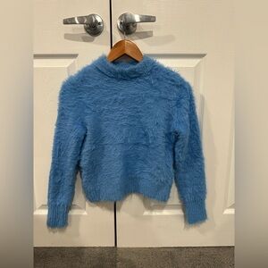 Cozy Blue Fuzzy Sweater